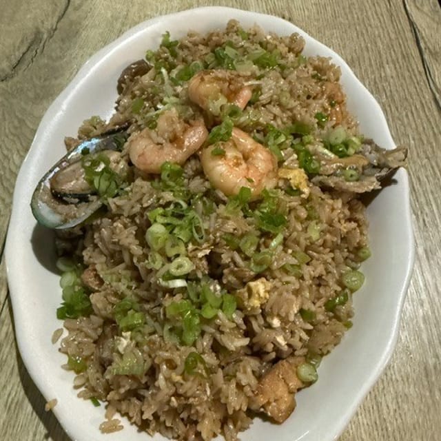 Arroz Chaufa with Seafood.